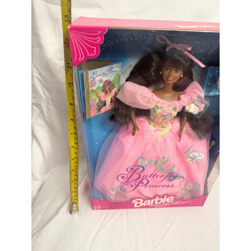 Vintage 1994 Butterfly Princess Barbie Doll Black AA Mattel 13052 NIB